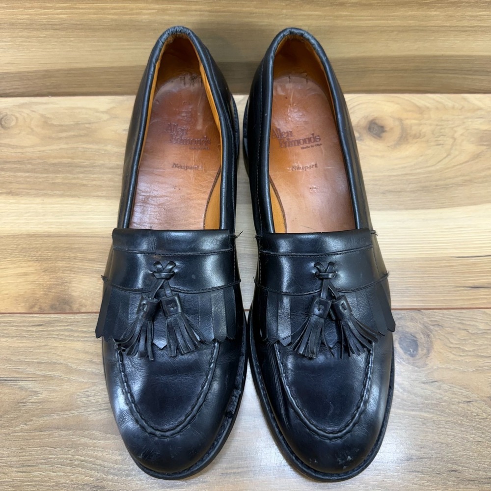Allen Edmonds Newport Tassel Loafers Mens 11.5 B Black Leather Old Money Office